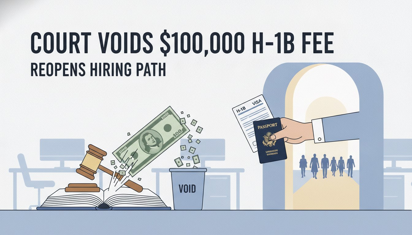 Court Voids $100,000 H-1B Fee, Reopens Hiring Path